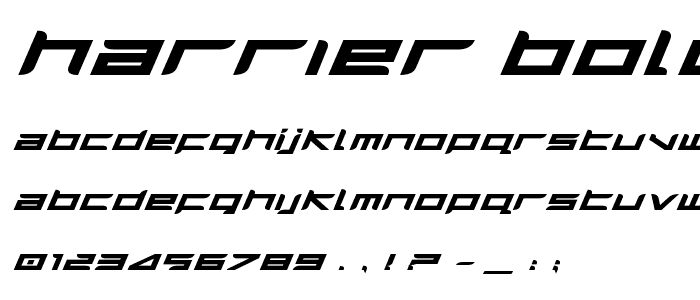 Harrier Bold Expanded Italic font